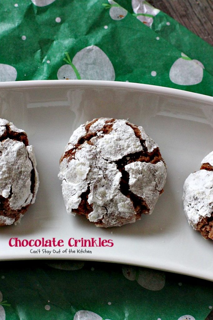 Chocolate Crinkles | Can't Stay Out of the Kitchen | these are one of our all-time favorite #christmas #cookies. These use #Ghirardelli #chocolate and are to die for! #dessert
