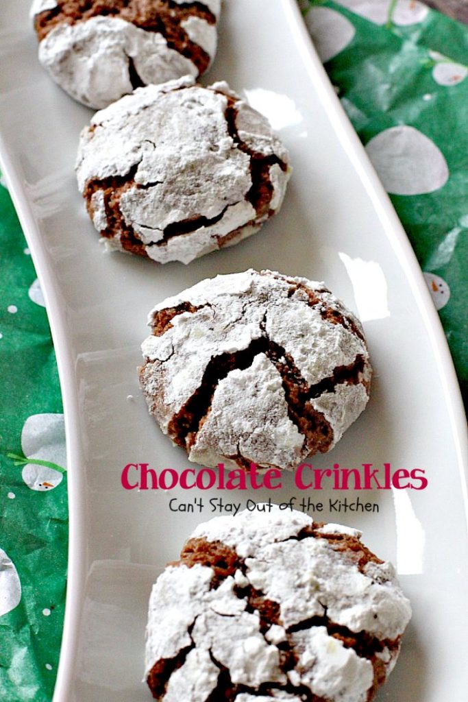Chocolate Crinkles | Can't Stay Out of the Kitchen | these are one of our all-time favorite #christmas #cookies. These use #Ghirardelli #chocolate and are to die for! #dessert