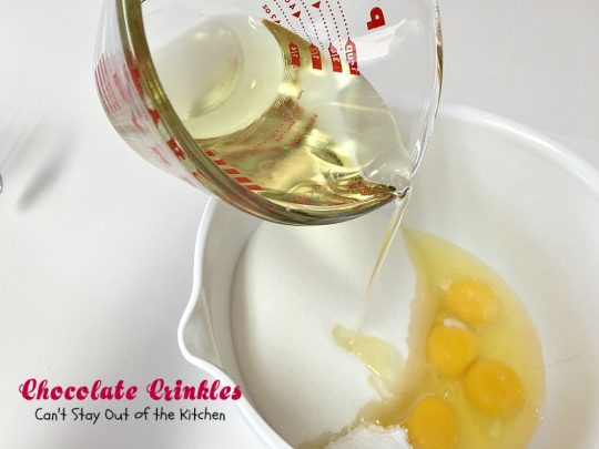 Chocolate Crinkles | Can't Stay Out of the Kitchen | these sensational #cookies are made with #Ghirardelli #chocolate and rolled in powdered sugar. Great for #holiday baking, #tailgating parties or any time you need a chocolate fix! #dessert