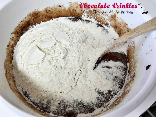 Chocolate Crinkles | Can't Stay Out of the Kitchen | these sensational #cookies are made with #Ghirardelli #chocolate and rolled in powdered sugar. Great for #holiday baking, #tailgating parties or any time you need a chocolate fix! #dessert