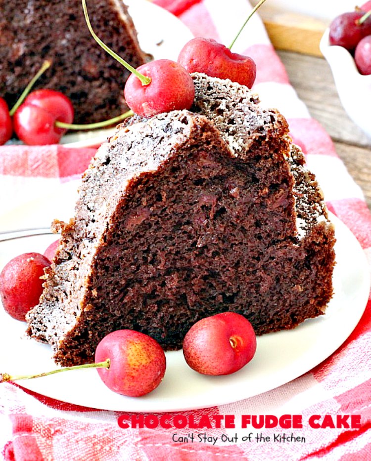 Chocolate Fudge Cake | Can't Stay Out of the Kitchen | This fabulous #chocolate #cake is incredibly fudgy since it includes a box of chocolate pudding and chocolate chips in the batter. Perfect for potlucks, backyard barbecues & #holiday parties. Quick & easy #dessert.