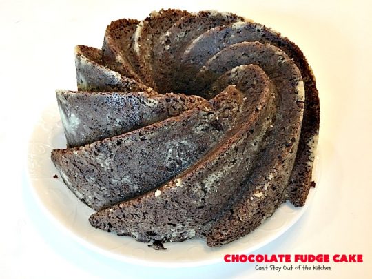Chocolate Fudge Cake | Can't Stay Out of the Kitchen | This fabulous #chocolate #cake is incredibly fudgy since it includes a box of chocolate pudding and chocolate chips in the batter. Perfect for potlucks, backyard barbecues & #holiday parties. Quick & easy #dessert.