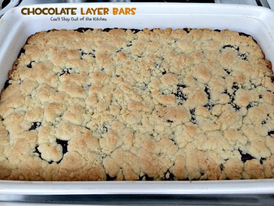 Chocolate Layer Bars | Can't Stay Out of the Kitchen | these #brownies are one of the most spectacular #desserts you'll ever eat. Made with #chocolatechips #creamcheese #almondextract and #walnuts. We love these and make them almost every year at #Christmas!