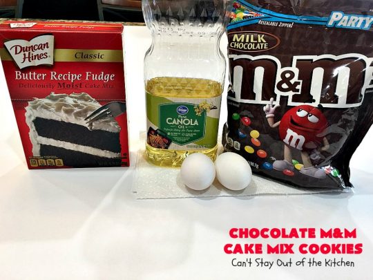 Chocolate M&M Cake Mix Cookies | Can't Stay Out of the Kitchen | Prepare to swoon over these amazing #CakeMix #cookies! They use only 4 ingredients, making them so quick & easy. Wonderful for #holiday or #tailgating parties. #chocolate #ChristmasCookieExchange #MMs #dessert #ChocolateDessert #MMDessert #HolidayDessert #4IngredientRecipe #ChocolateMMCakeMixCookies #CakeMixCookies #EasyHolidayDessert
