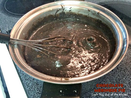 Chocolate Meringue Pie | Can't Stay Out of the Kitchen | this was my favorite #pie growing up. It's so mouthwatering & a spectacular #dessert for #Easter, #MothersDay or #FathersDay. It's a #chocolate lover's dream! Rich, decadent & heavenly! #ChocolatePie #ChocolateMeringuePie #Holiday #HolidayDessert #EasterDessert #FavoriteChocolatePie