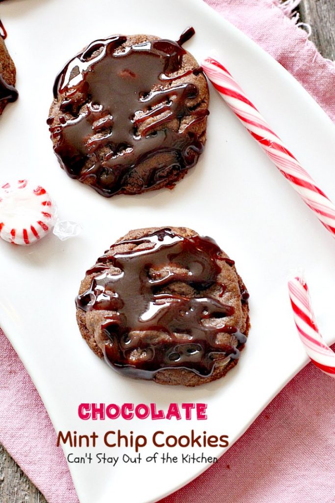 Chocolate Mint Chip Cookies | Can't Stay Out of the Kitchen | the lovely flavors of #chocolate and #mint work so well together in these amazing #cookies. Great for #holiday baking. #dessert