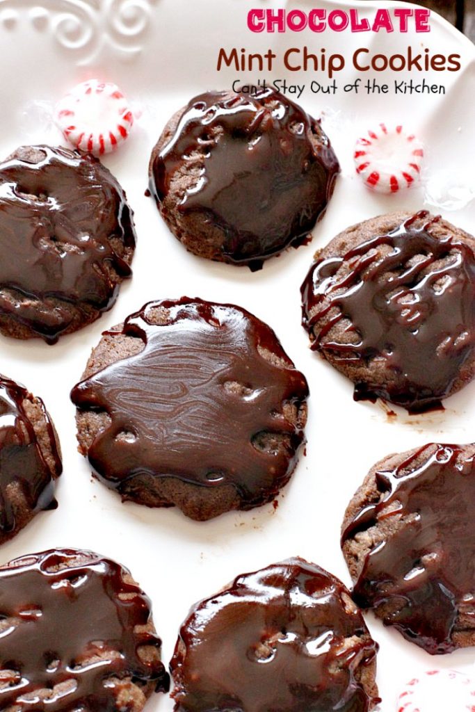 Chocolate Mint Chip Cookies | Can't Stay Out of the Kitchen | the lovely flavors of #chocolate and #mint work so well together in these amazing #cookies. Great for #holiday baking. #dessert