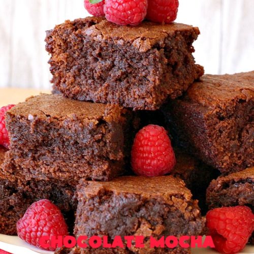 Chocolate Mocha Almond Brownies | Can't Stay Out of the Kitchen | #chocolate lovers & #coffee lovers are going to go crazy over these spectacular #brownies! This amazing #dessert is terrific for #tailgating parties, potlucks & summer #holiday fun. These brownies got two thumbs up when we made them. #ChocolateMochaAlmondBrownies #HolidayDessert #CoffeeDessert #ChocolateDessert