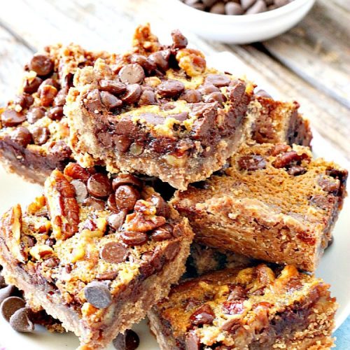Chocolate Pecan Pie Bars | Can't Stay Out of the Kitchen | these favorite #brownies taste like #pecanpie with #chocolate. They are absolutely divine! Perfect for #holiday parties, potlucks and backyard BBQs. #dessert