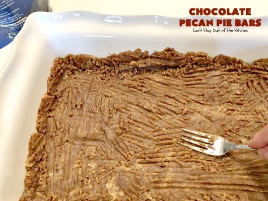 Chocolate Pecan Pie Bars | Can't Stay Out of the Kitchen | these favorite #brownies taste like #pecanpie with #chocolate. They are absolutely divine! Perfect for #holiday parties, potlucks and backyard BBQs. #dessert