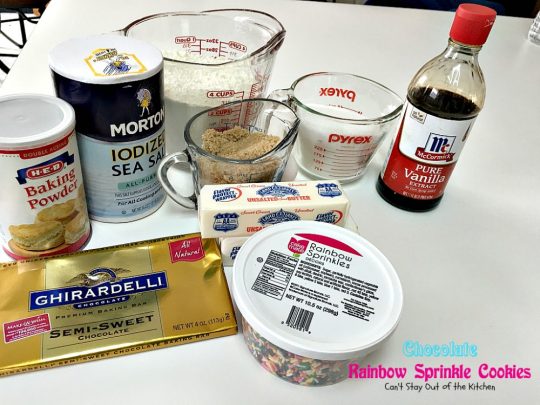 Chocolate Rainbow Sprinkle Cookies | Can't Stay Out of the Kitchen | these sensational #cookies are made with #ghirardelli #chocolate and #rainbowsprinkles. Amazing! #dessert