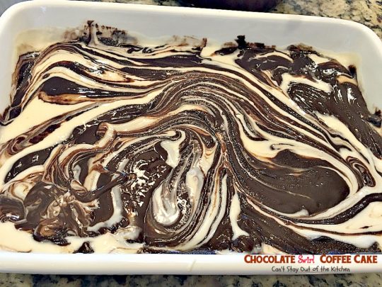 Chocolate Swirl Coffee Cake | Can't Stay Out of the Kitchen | this amazing #coffeecake has a marbled #chocolate layer and topped with a #coconut & pecan streusel topping. Love this for a #holiday #breakfast.