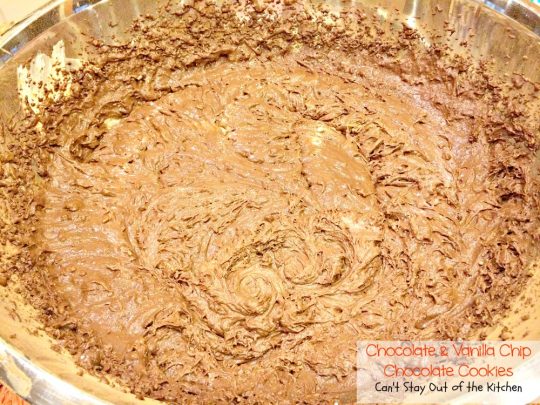 Chocolate and Vanilla Chip Chocolate Cookies | Can't Stay Out of the Kitchen | these amazing #chocolate #cookies are filled with both chocolate & #vanilla chips. Perfect 4 any occasion. #dessert