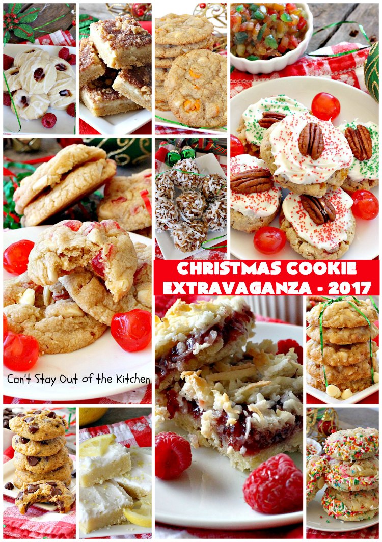 Christmas Cookie Extravaganza - 2017 | Can't Stay Out of the Kitchen | 20 different #Christmas #cookie recipes with step-by-step directions on packing #holiday cookies for shipping. #dessert #lemon #chocolate #strawberry #raspberry #cherry #Oreo #M&Ms #Butterfingers #funfetti