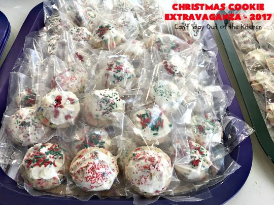 Christmas Cookie Extravaganza - 2017 | Can't Stay Out of the Kitchen | 20 different #Christmas #cookie recipes with step-by-step directions on packing #holiday cookies for shipping. #dessert #lemon #chocolate #strawberry #raspberry #cherry #Oreo #M&Ms #Butterfingers #funfetti