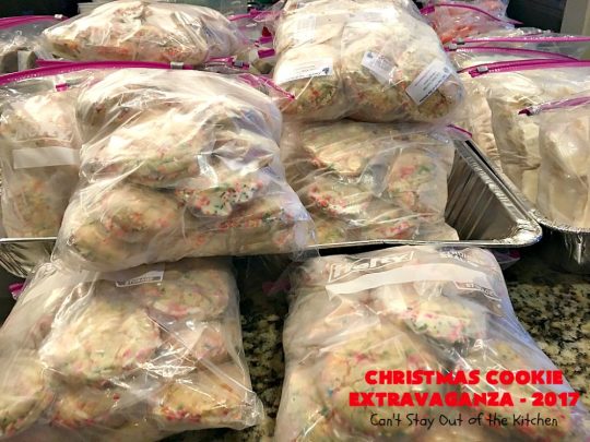Christmas Cookie Extravaganza - 2017 | Can't Stay Out of the Kitchen | 20 different #Christmas #cookie recipes with step-by-step directions on packing #holiday cookies for shipping. #dessert #lemon #chocolate #strawberry #raspberry #cherry #Oreo #M&Ms #Butterfingers #funfetti