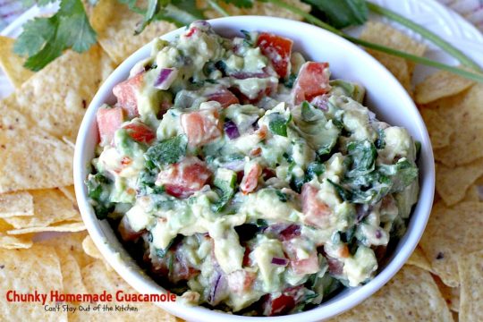 Chunky Homemade Guacamole | Can't Stay Out of the Kitchen | one of the BEST #guacamole recipes you'll ever eat. We love this chunky #appetizer. #Tex-Mex #avocados #tailgating