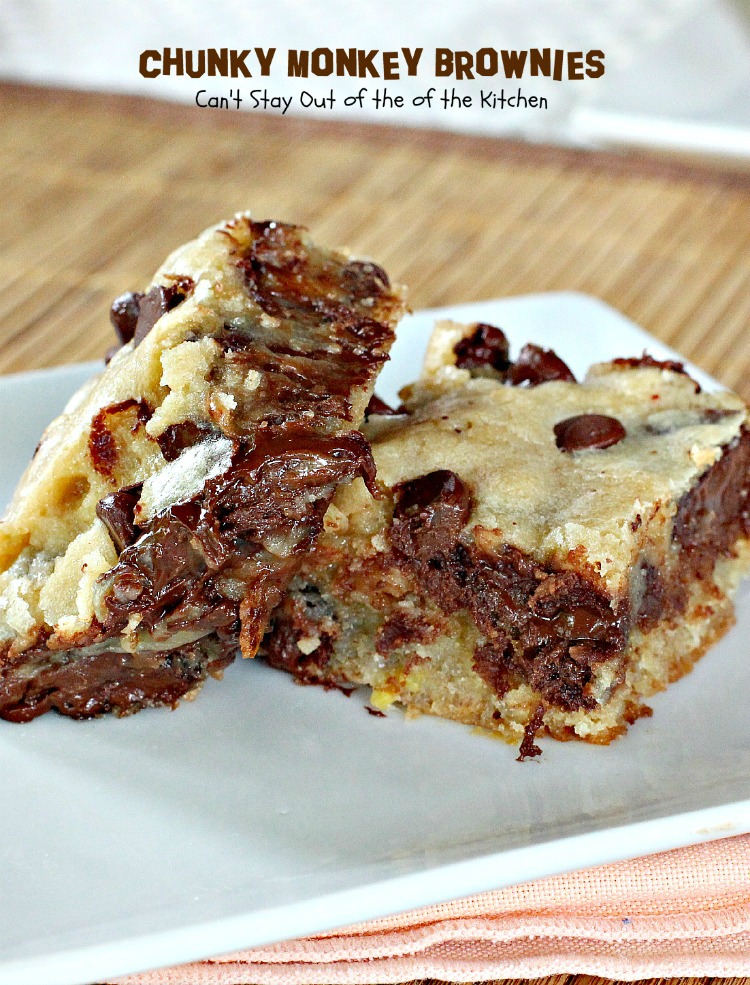 Chunky Monkey Brownies | Can't Stay Out of the Kitchen