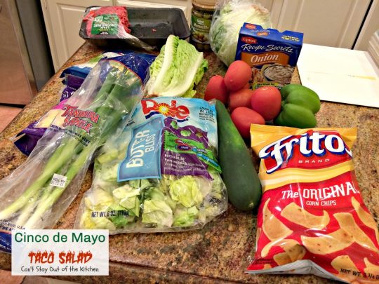 Cinco de Mayo Taco Salad | Can't Stay Out of the Kitchen | wonderful #Tex-Mex #salad with delicious southwest flavor. Great for #CincodeMayo. #cheese #groundbeef #Fritos