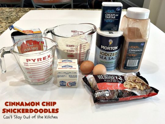 Cinnamon Chip Snickerdoodles | Can't Stay Out of the Kitchen | Triple the #cinnamon flavor with these amazing #cookies. Rich, sweet, decadent & oh, so heavenly. #dessert #Snickerdoodles #CinnamonDessert #CinnamonChips #CinnamonChipSnickerdoodles #Tailgating #CinnamonCookies 