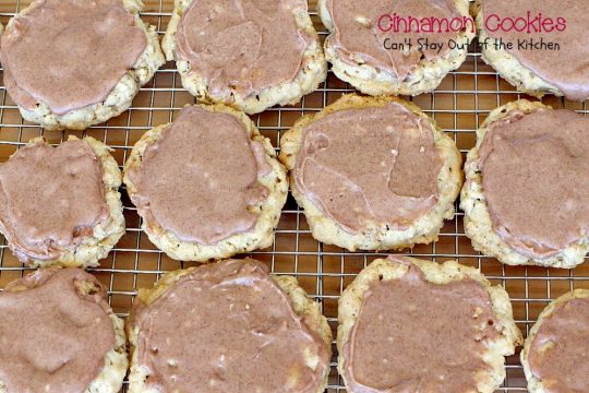 Cinnamon Cookies | Can't Stay Out of the Kitchen | these sensational #oatmeal #cookies have a delicious #cinnamon frosting to die for. We love this recipe. #dessert