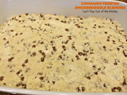 Cinnamon Frosted Snickerdoodle Blondies | Can't Stay Out of the Kitchen | these #cookies will knock your socks off! They are rich, decadent & absolutely heavenly. They'll sure satisfy any sweet tooth craving you have. Perfect for #holiday or #Christmas parties too. #snickerdoodles #cinnamon #dessert #SnickerdoodleDessert #HolidayDessert #CinnamonFrostedSnickerdoodleBlondies