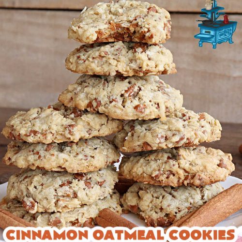 Cinnamon Oatmeal Cookies | Can't Stay Out of the Kitchen | these delectable #OatmealCookies are filled with #oatmeal #CinnamonChips, #pecans & #coconut. They're hearty, satisfying & chewy #cookies. Enjoy them at #tailgating parties, potlucks, Backyard BBQs or soccer practice. Fill your Cookie Jar & your kids will swoon over this amazing #dessert. #cinnamon #CinnamonDessert #CinnamonOatmealCookies