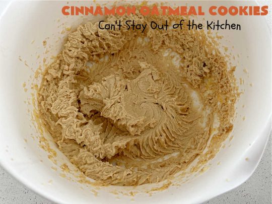 Cinnamon Oatmeal Cookies | Can't Stay Out of the Kitchen | these delectable #OatmealCookies are filled with #oatmeal #CinnamonChips, #pecans & #coconut. They're hearty, satisfying & chewy #cookies. Enjoy them at #tailgating parties, potlucks, Backyard BBQs or soccer practice. Fill your Cookie Jar & your kids will swoon over this amazing #dessert. #cinnamon #CinnamonDessert #CinnamonOatmealCookies