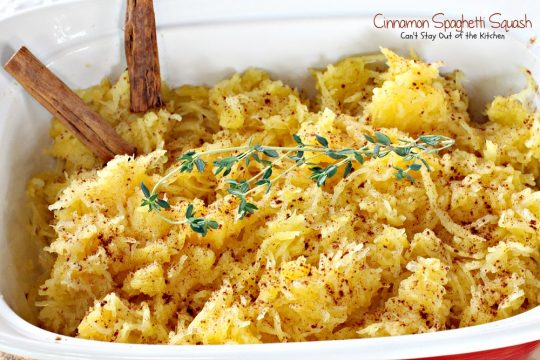 Cinnamon Spaghetti Squash | Can't Stay Out of the Kitchen | so quick and easy, yet a wonderful tasty way to use #spaghettisquash. #vegan #glutenfree