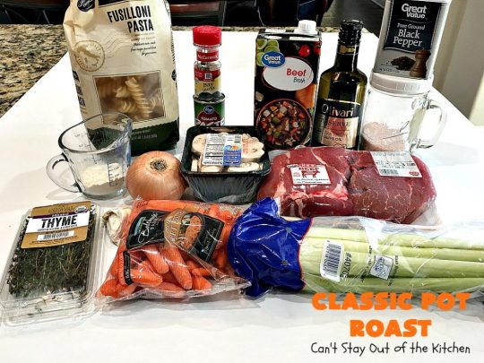 Classic Pot Roast | Can't Stay Out of the Kitchen | this fantastic #slowcooker #potroast is perfect for cold, dreary & drab winter days. It's a hearty, comforting & satisfying meal that will warm you up pronto! Every bite is succulent & mouthwatering. #beef #pasta #carrots #companymaindish #roastbeef #RoastBeefDinner