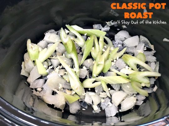Classic Pot Roast | Can't Stay Out of the Kitchen | this fantastic #slowcooker #potroast is perfect for cold, dreary & drab winter days. It's a hearty, comforting & satisfying meal that will warm you up pronto! Every bite is succulent & mouthwatering. #beef #pasta #carrots #companymaindish #roastbeef #RoastBeefDinner