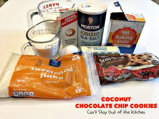 Coconut Chocolate Chip Cookies | Can't Stay Out of the Kitchen | these fabulous #chocolatechipcookies are filled with #chocolate chips & #coconut. They're are absolutely heavenly. Perfect #dessert for #tailgating parties, potlucks or #holiday baking.