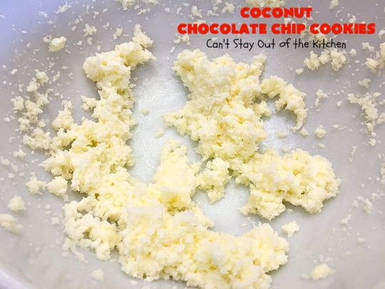 Coconut Chocolate Chip Cookies | Can't Stay Out of the Kitchen | these fabulous #chocolatechipcookies are filled with #chocolate chips & #coconut. They're are absolutely heavenly. Perfect #dessert for #tailgating parties, potlucks or #holiday baking.