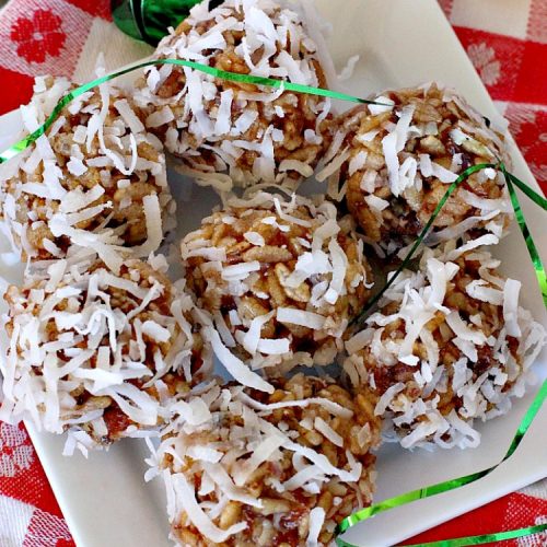 Coconut Date Balls | Can't Stay Out of the Kitchen | our most loved #Christmas #cookie! Everyone always raves over them. Perfect for #holiday baking & parties. #dessert
