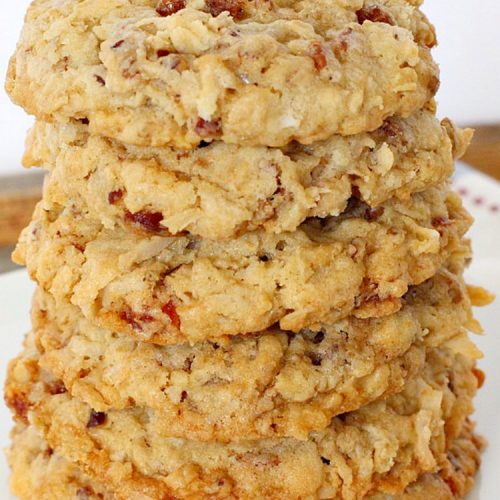 Coconut Date Cookies | Can't Stay Out of the Kitchen | these amazing #oatmeal #cookies are filled with #pecans, #dates & #coconut. They're a wonderful snack for any occasion, including potlucks, #tailgating or backyard BBQs. #dessert #OatmealCookie #CoconutCookie #DateCookie #holiday #holidaybaking