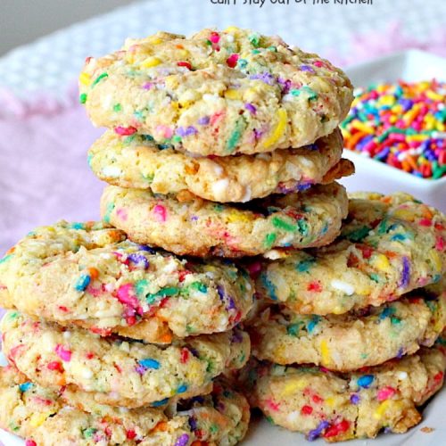 Coconut Funfetti Cookies | Can't Stay Out of the Kitchen
