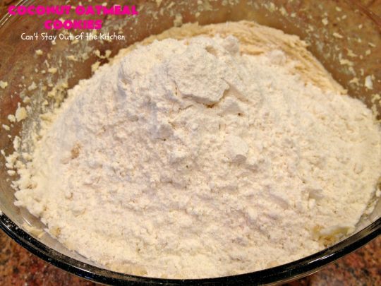 Coconut Oatmeal Cookies | Can't Stay Out of the Kitchen | these were my favorite #cookies growing up. #OatmealCookies with #coconut are so delicious! Every bite will have you drooling. Great for #tailgating parties, potlucks or #ChristmasCookieExchanges. #dessert #CoconutOatmealCookies #Fall #FallBaking