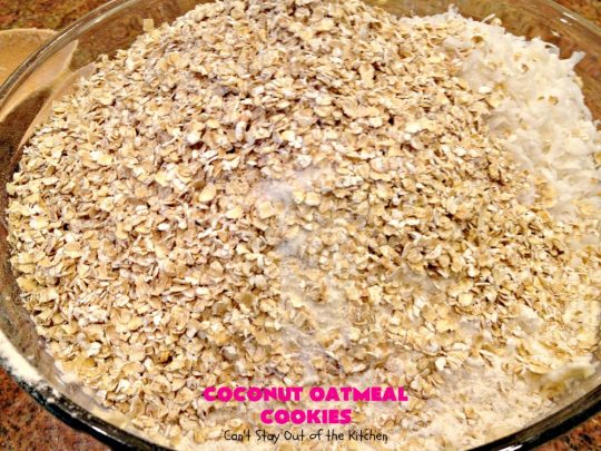 Coconut Oatmeal Cookies | Can't Stay Out of the Kitchen | these were my favorite #cookies growing up. #OatmealCookies with #coconut are so delicious! Every bite will have you drooling. Great for #tailgating parties, potlucks or #ChristmasCookieExchanges. #dessert #CoconutOatmealCookies #Fall #FallBaking