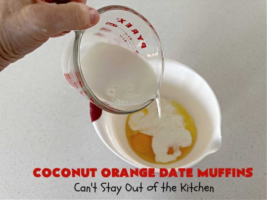 Coconut Orange Date Muffins | Can't Stay Out of the Kitchen | these scrumptious #muffins are perfect for a weekend, company or #holiday #breakfast or #brunch. These moist & flavorful #muffins are filled with #coconut & #dates & delicately flavored with grated #OrangePeel. Every bite is irresistible! #CoconutOrangeDateMuffins