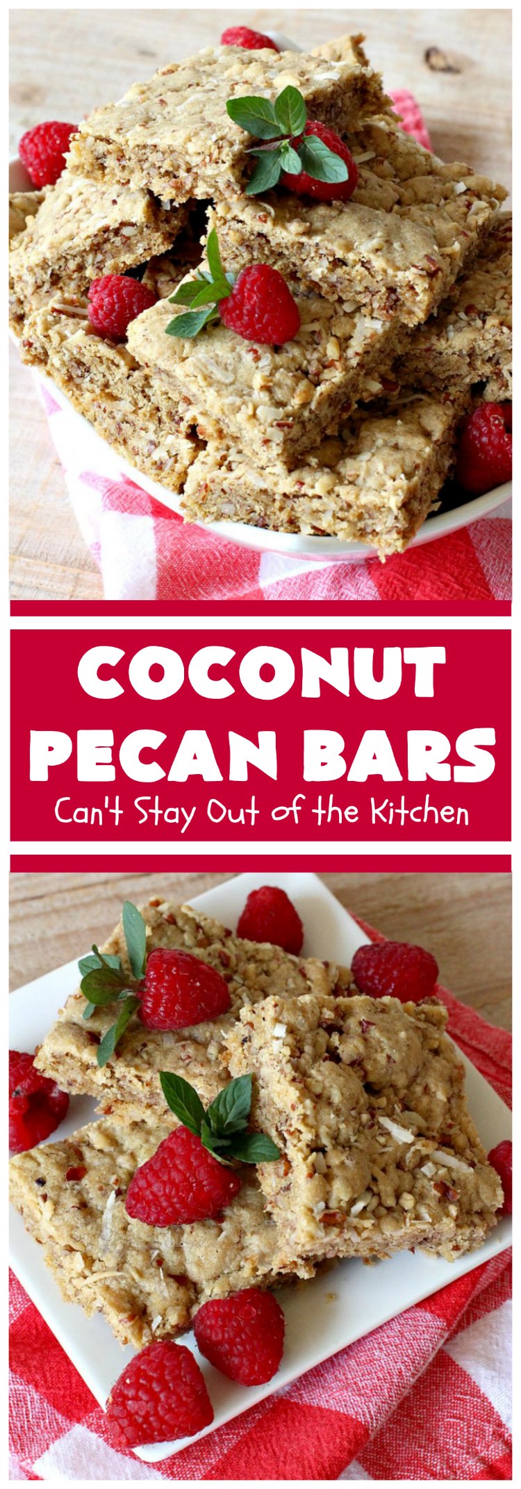 Coconut Pecan Bars | Can't Stay Out of the Kitchen | these delicious bar-type #cookies are filled with #coconut & #pecans. Every bite is chewy, gooey, crunchy & out of this world! #tailgating #holiday #HolidayDessert #CoconutDessert #PecanDessert #CoconutPecanBars