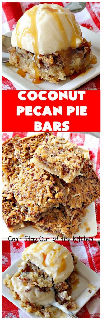 Coconut Pecan Pie Bars | Can't Stay Out of the Kitchen