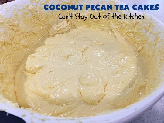 Coconut Pecan Tea Cakes | Can't Stay Out of the Kitchen | these adorable #TeaCakes are perfect for family get-togethers or #holiday #baking. If you enjoy #coconut and #pecans these miniature #Bundt #cakes will cure every sweet tooth craving. #cake #dessert #HolidayDessert #CoconutDessert #CoconutPecanTeaCakes