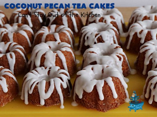 Coconut Pecan Tea Cakes | Can't Stay Out of the Kitchen | these adorable #TeaCakes are perfect for family get-togethers or #holiday #baking. If you enjoy #coconut and #pecans these miniature #Bundt #cakes will cure every sweet tooth craving. #cake #dessert #HolidayDessert #CoconutDessert #CoconutPecanTeaCakesCoconut Pecan Tea Cakes | Can't Stay Out of the Kitchen | these adorable #TeaCakes are perfect for family get-togethers or #holiday #baking. If you enjoy #coconut and #pecans these miniature #Bundt #cakes will cure every sweet tooth craving. #cake #dessert #HolidayDessert #CoconutDessert #CoconutPecanTeaCakes