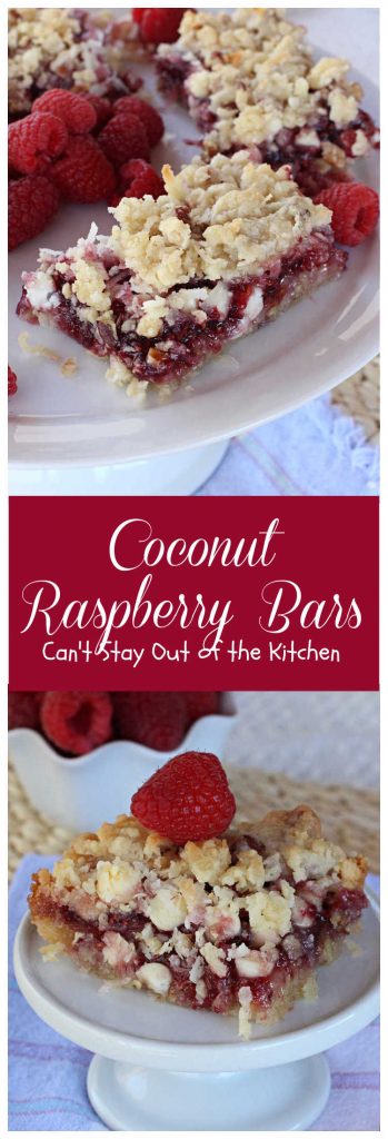 Coconut Raspberry Bars | Can't Stay Out of the Kitchen