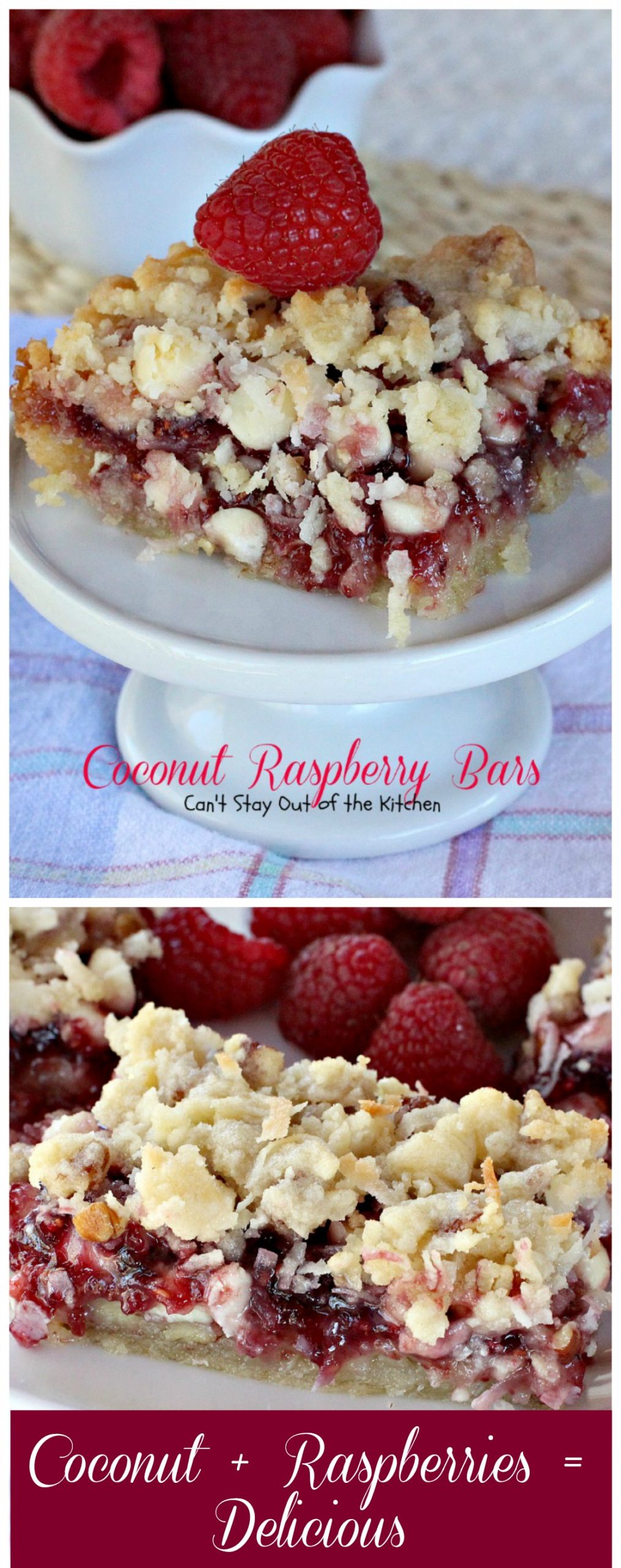 Coconut Raspberry Bars | Can't Stay Out of the Kitchen | these ooey, gooey #dessert bars are great for #holiday baking or any time you want a delectable #cookie or #brownie. #raspberries #coconut