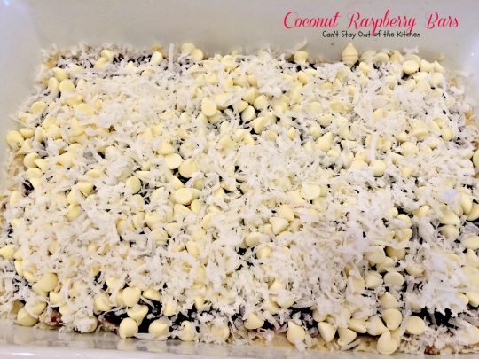 Coconut Raspberry Bars | Can't Stay Out of the Kitchen | these ooey, gooey #dessert bars are great for #holiday baking or any time you want a delectable #cookie or #brownie. #raspberries #coconut
