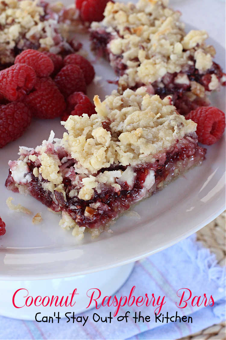 Coconut Raspberry Bars | Can't Stay Out of the Kitchen