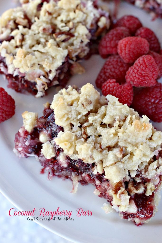 Coconut Raspberry Bars | Can't Stay Out of the Kitchen | these ooey, gooey #dessert bars are great for #holiday baking or any time you want a delectable #cookie or #brownie. #raspberries #coconut