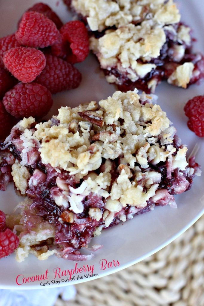 Coconut Raspberry Bars | Can't Stay Out of the Kitchen | these ooey, gooey #dessert bars are great for #holiday baking or any time you want a delectable #cookie or #brownie. #raspberries #coconut