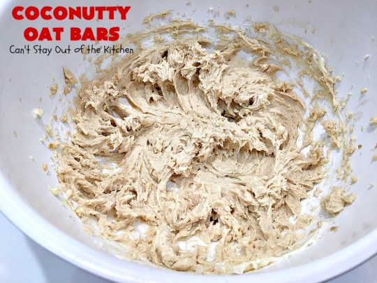 Coconutty Oat Bars | Can't Stay Out of the Kitchen | these heavenly bar-type #cookies are filled with #dates, #coconut, #oatmeal & #pecans. They're deliciously chewy & wonderful for #holiday or #tailgating parties. #dessert #CoconutDessert #HolidayDessert #ChristmasCookieExchange